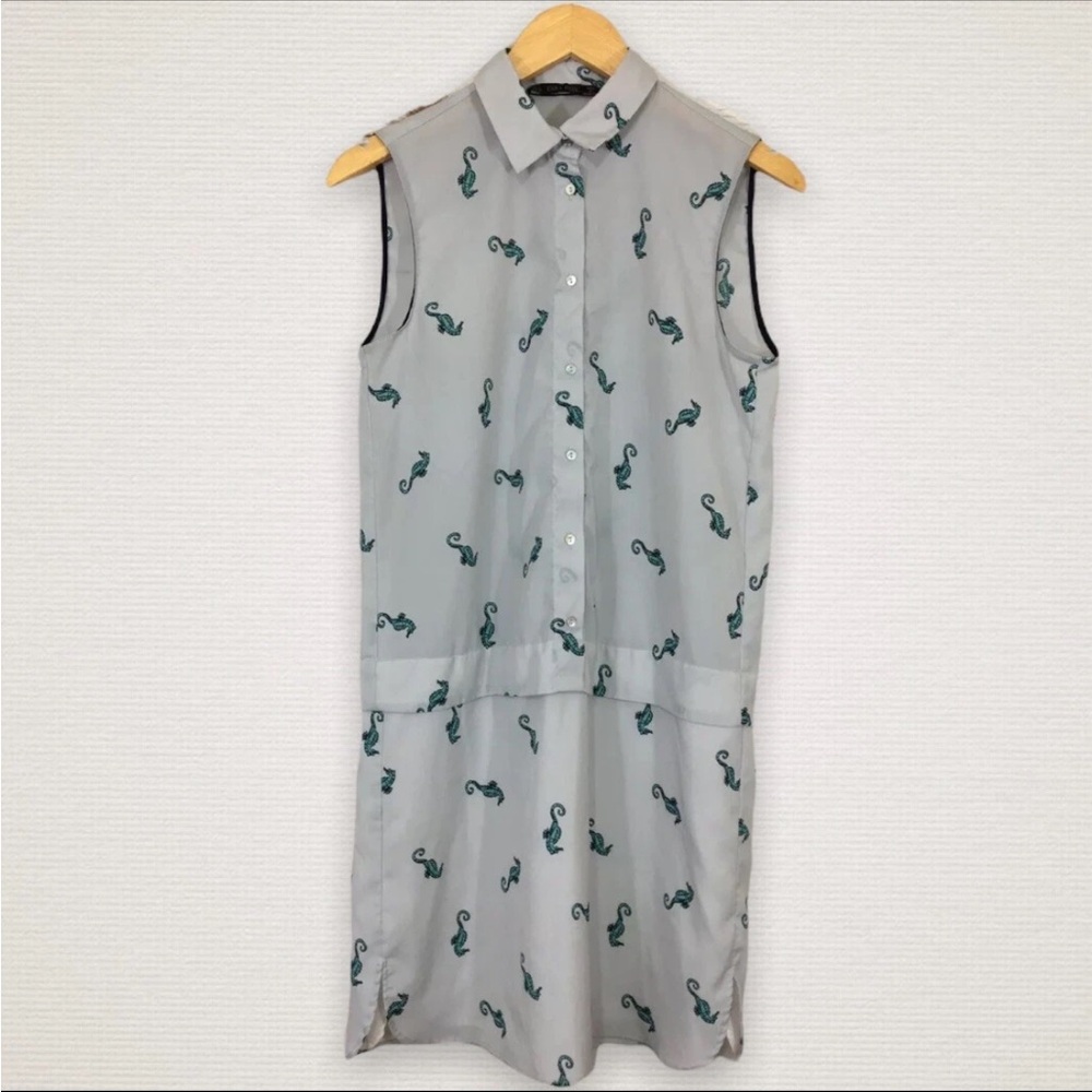 Woman's ZARA Basic Small Seashorse Lightweight Sleeveless Dress Multi